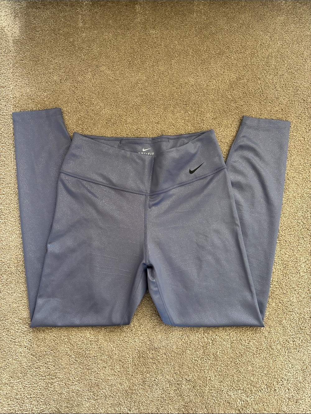Nike Slate Blue shiny Dri-FIT Leggings